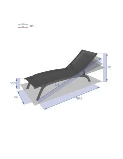 Transat Bonao 4 Positions - Aluminium Et Texaline - Silver / Emeraude -Art de jardin pour la maison transat bonao 4 positions aluminium et texaline silver emeraude 4