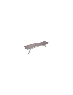Transat Bonao 4 Positions - Aluminium Et Texaline - Silver / Taupe -Art de jardin pour la maison transat bonao 4 positions aluminium et texaline silver taupe 2