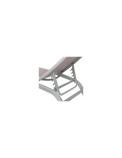 Transat Bonao 4 Positions - Aluminium Et Texaline - Silver / Taupe -Art de jardin pour la maison transat bonao 4 positions aluminium et texaline silver taupe 3