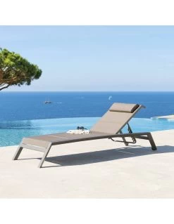 Transat De Jardin Allure 5 Positions - Aluminium Et Texaline - Praline / Speculos -Art de jardin pour la maison transat de jardin allure 5 positions aluminium et texaline praline speculos 5