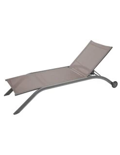 Transat De Jardin Milenio - 5 Positions - Aluminium Et Texaline - Noisette / Tonka