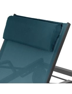 Transat De Jardin Ocala 4 Positions Aluminium Et Texaline - Graphite / Bleu Canard -Art de jardin pour la maison transat de jardin ocala 4 positions aluminium et texaline 3