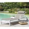 Transat De Jardin Ocala 4 Positions Aluminium Et Texaline - Blanc Et Noisette -Art de jardin pour la maison transat de jardin ocala 4 positions aluminium et texaline 7