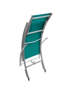 Transat Pliant Samba - 4 Positions - Aluminium Anodisé - Emeraude -Art de jardin pour la maison transat pliant samba 4 positions aluminium anodise emeraude 2