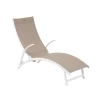 Transat Pliant Samba - 4 Positions - Aluminium Anodisé - Noisette / Blanc 1 Transat Pliant Samba - 4 Positions - Aluminium Anodisé - Noisette / Blanc -Art de jardin pour la maison transat pliant samba 4 positions aluminium anodise noisette blanc