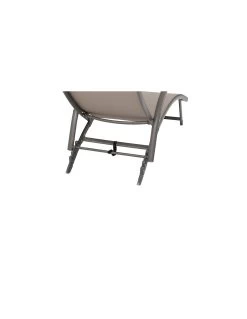 Transat Pliant Samba - 4 Positions - Aluminium Anodisé - Noisette / Praline -Art de jardin pour la maison transat pliant samba 4 positions aluminium anodise noisette praline 2