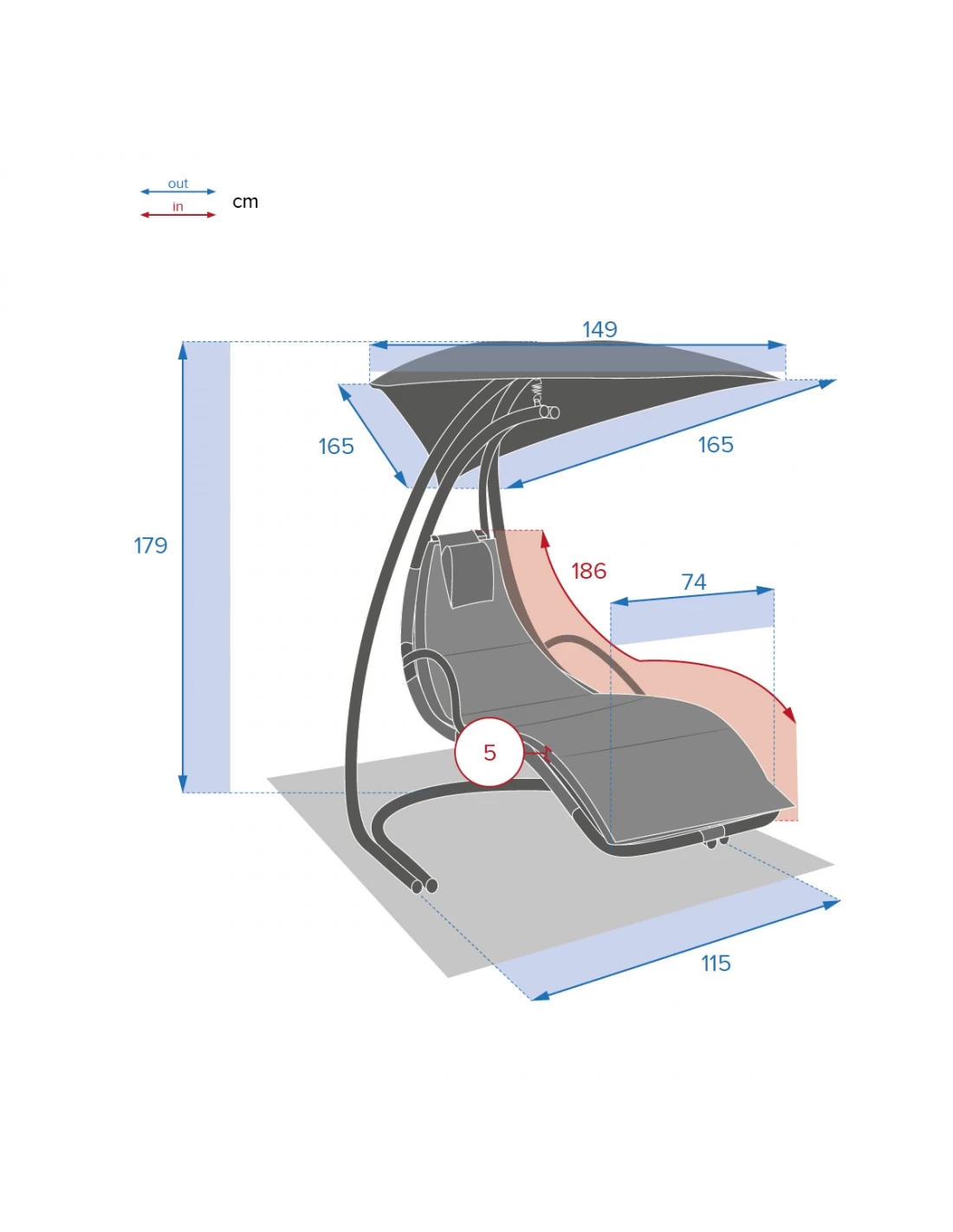 Transat Suspendu Majorque Ardoise En Acier époxy 10 Transat Suspendu Majorque Ardoise En Acier époxy – Image 8